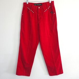 Rocky Mountain Vintage High Rise Red Denim Jeans Size 32 XL 29" Inseam
